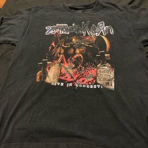 KORN AND ROB ZOMBIE NIGHT OF THE LIVING DREAD T SHIRT